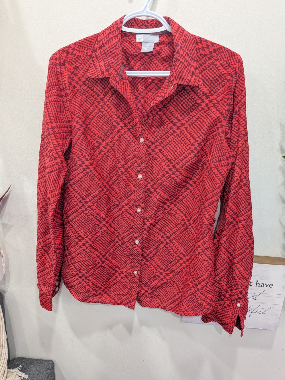 jcpenney Silk Blend Beautiful Print Button-Down Shirt